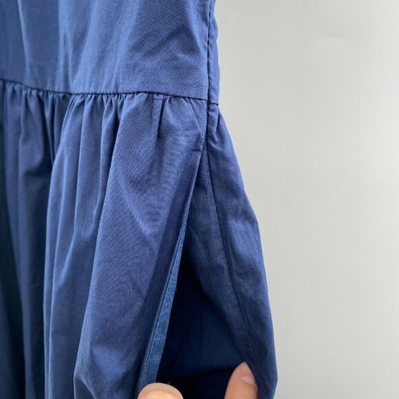 Pomander Place Tuckernuck Navy Blue Ruffle Jo Dress Midi/Maxi Tiered V-Neck XS - Picture 5 of 7